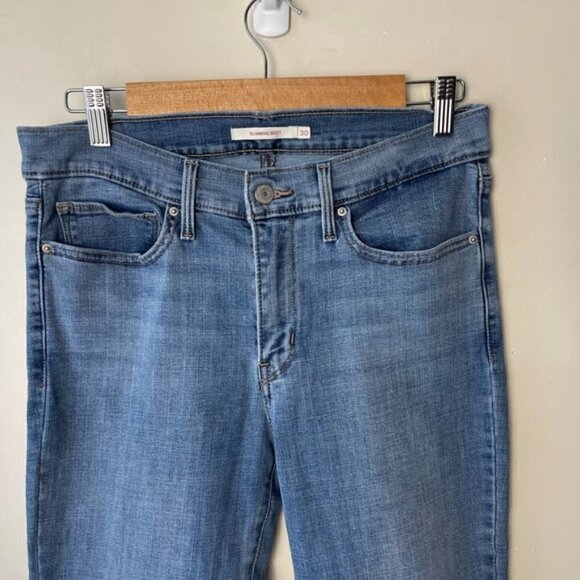 LEVI’S women’s slimming boot cut jeans medium wash mid rise size 30 - Picture 5 of 13